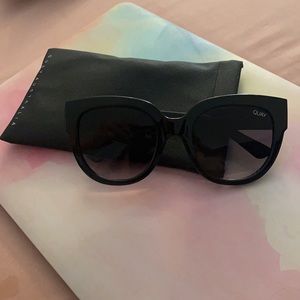 QUAY Australia Limelight 54mm Oversized Sunglasses In Black / Smoke